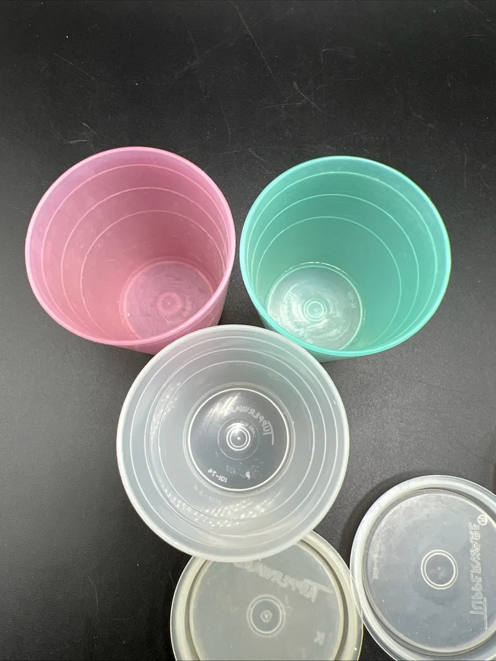 Tupperware Vintage Mini 2oz Pastel Midget Containers Set 3 Cups